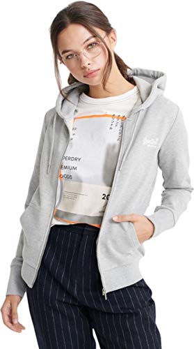 Superdry Damen OL Ziphood UB Kapuzenpullover, Grau (Grey Marl 07Q), XXS (Herstellergröße:6) von Superdry