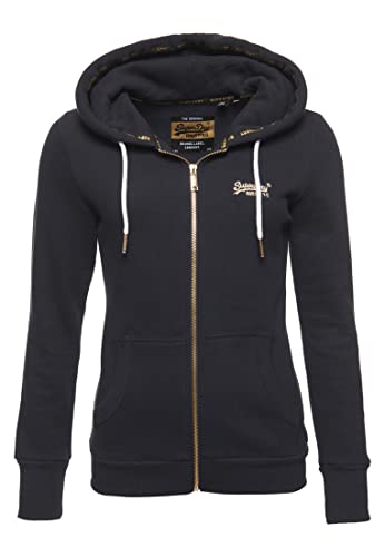 Superdry Damen Orange Label Elite Kapuzenjacke Elite Marineblau 34 von Superdry