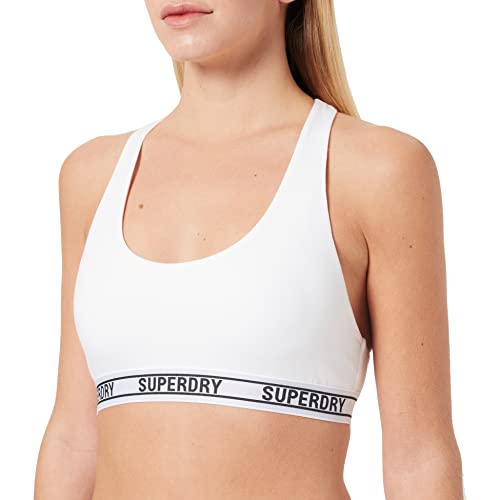 Superdry Damen Organic Crop Bralette Bra, Optic White, L von Superdry