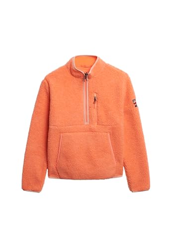 Superdry Damen Outdoor Fleecejacke mit halbem Reißverschluss Pastelline Korallrot 40 von Superdry