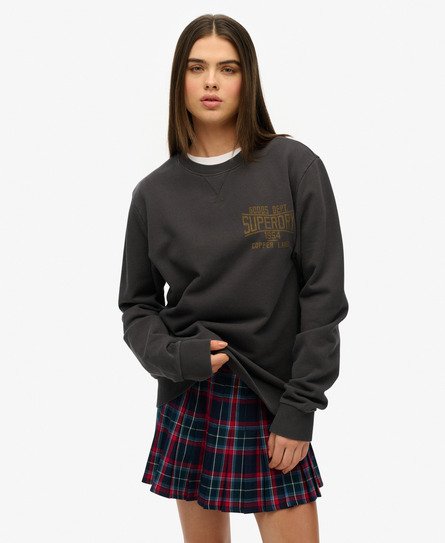 Superdry Women's OverGrößed Copper Label Workwear Rundhals-sweatshirt Schwarz - Größe: Xxl von Superdry