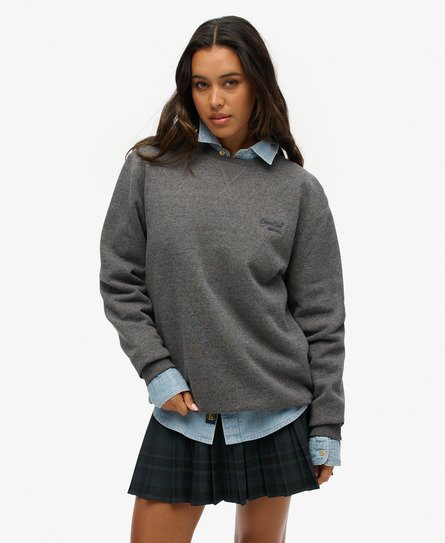Superdry Damen OverGrößed Essential Logo Sweatshirt mit Rundhalsausschnitt Grau - Größe: Xxl von Superdry