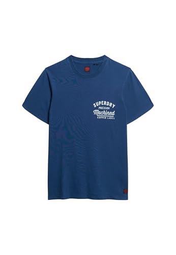 Superdry Damen Oversize Copper Label T-Shirt mit Grafik auf der Brust Pilot Mittelblau L von Superdry