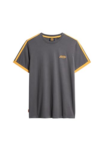 Superdry Damen Oversize Essential Retro T-Shirt mit Streifen und Logo Graphitschwarz XXL von Superdry