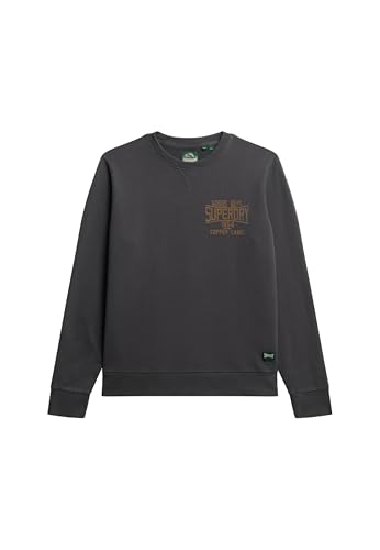 Superdry Damen Oversized Copper Label Workwear Rundhals-Sweatshirt Verwaschenes Schwarz XXL von Superdry