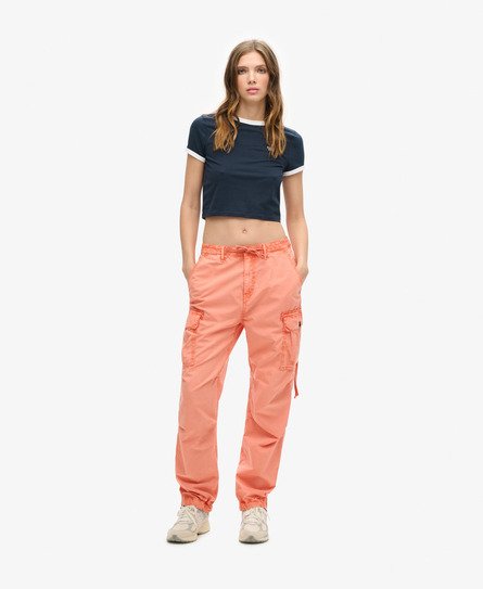 Superdry Damen Para Cargohose mit Niedriger Leibhöhe Orange - Größe: 34/30 von Superdry