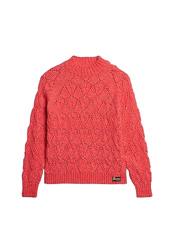 Superdry Damen Pointelle Strickpullover Verbranntes Orange 38 von Superdry