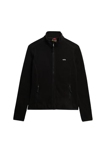 Superdry Damen Polar Fleecejacke mit durchgehendem Reißverschluss Schwarz 34 von Superdry