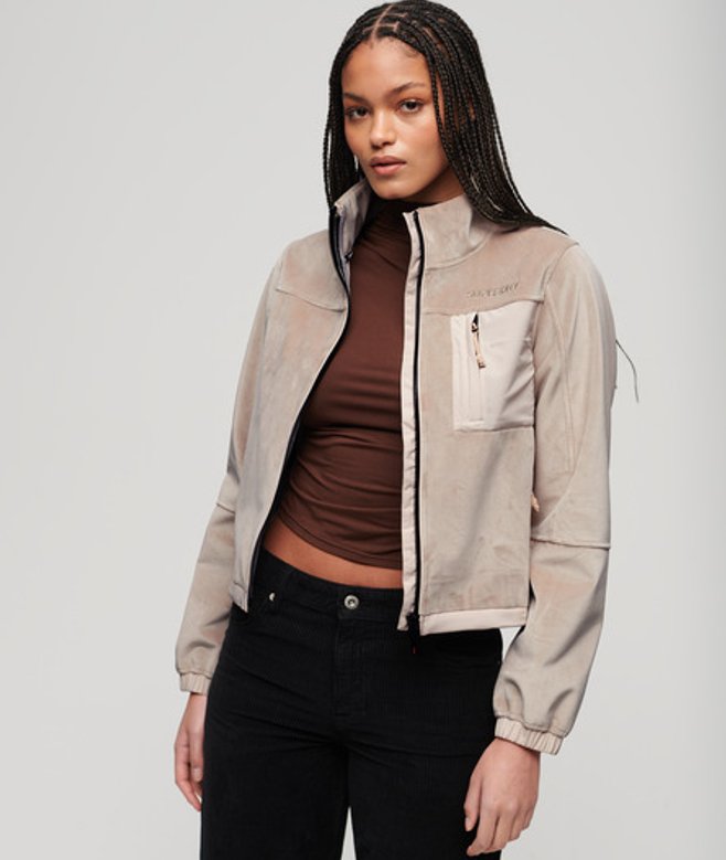 Superdry Damen Premium Trekker-jacke Beige - Größe: 40 von Superdry