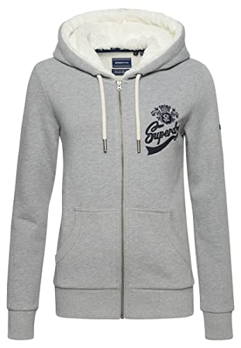 Superdry Damen Pride and Craft Kapuzenjacke mit Reißverschluss Grau Meliert 40 von Superdry