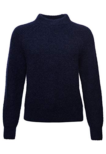 Superdry Damen Strickpullover aus Alpaka-Mischgewebe mit Rundhalsausschnitt Mitternachtsblau Meliert 38 von Superdry