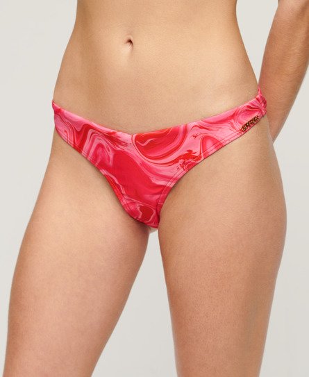 Superdry Damen Raffinierte Bikinihöschen mit Print Pink - Größe: 38 von Superdry