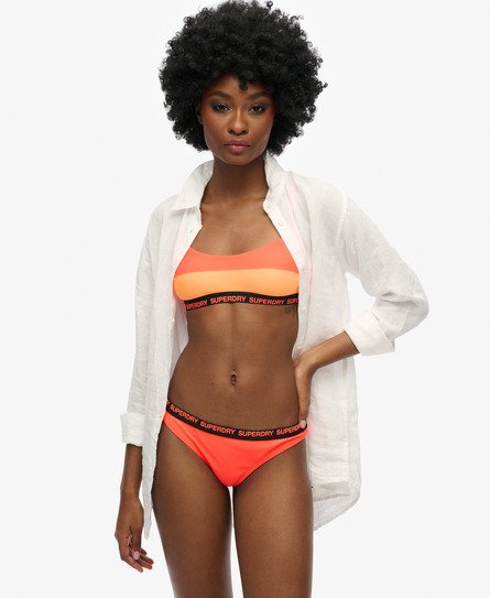 Superdry Damen Raffiniertes, Elastisches Bikinihöschen Orange - Größe: 44 von Superdry