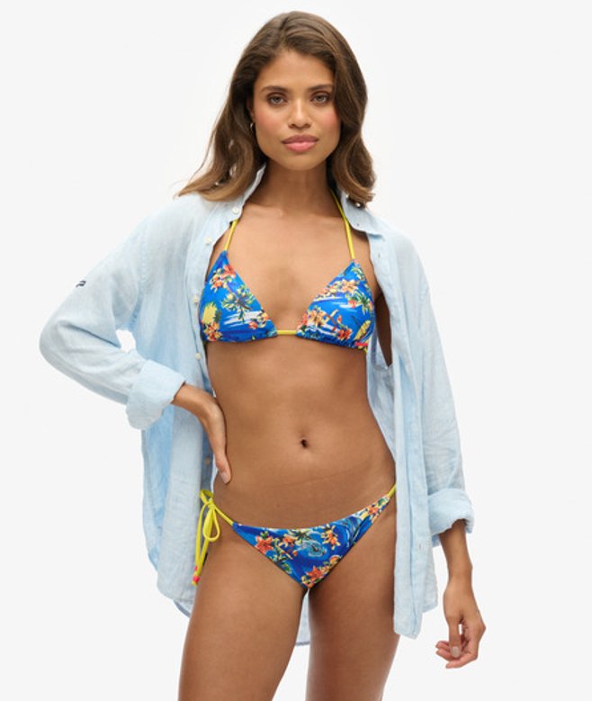 Superdry Damen Raffiniertes Bikinihöschen mit Seitlichen Bindeverschlüssen Blau - Größe: 40 Superdry Damen Raffiniertes Bikinihöschen mit Seitlichen Bindeverschlüssen Blau - Größe: 40 von Superdry