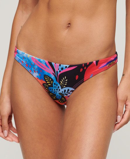 Superdry Damen Raffiniertes Bikinihöschen mit Tropischem Print Bunt - Größe: 36 von Superdry