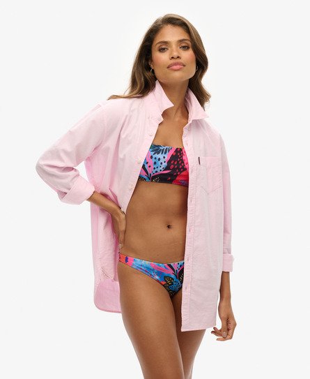 Superdry Damen Raffiniertes Bikinihöschen mit Tropischem Print Bunt - Größe: 38 von Superdry