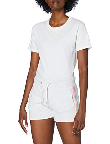 Superdry Damen Rainbow Straight Hem Shorts, Weiß (Ice Marl 54G), S (Herstellergröße:10) von Superdry