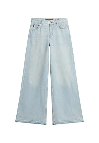 Superdry Damen Raw Hem Wide Leg Flare Jeans Hose, Phoenix Blassblau, 30W/ x 30L von Superdry