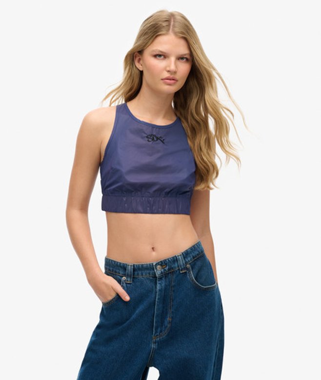 Superdry Damen Reflektierendes Limited Edition Sdx Kurztop Gelb - Größe: M/L von Superdry