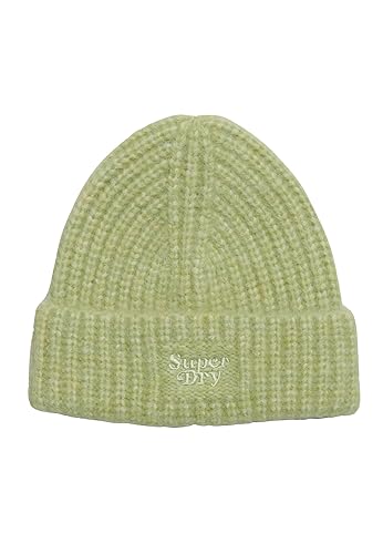 Superdry Damen Rib Knit Beanie Hat Baskenmütze, Hellgrün, One Size von Superdry