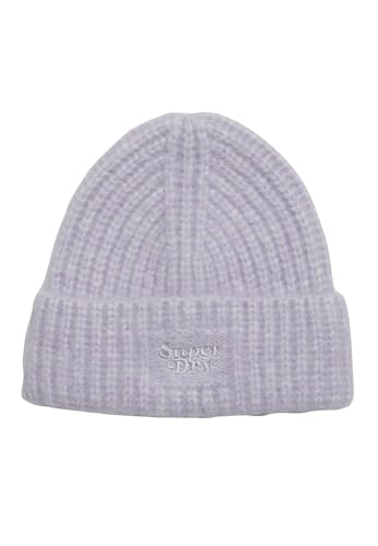 Superdry Damen Rib Knit Beanie Hat Baskenmütze, violett (Purple Heather), One Size von Superdry