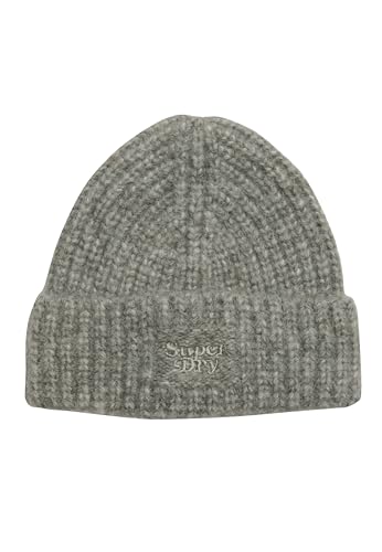 Superdry Damen Rib Knit Beanie Hat Baskenmütze, Grau (Grey Marl), One Size von Superdry