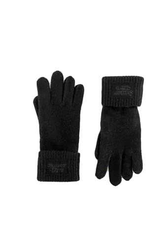 Superdry Damen Rib Strickhandschuh Handschuhe, Schwarz, One Size von Superdry