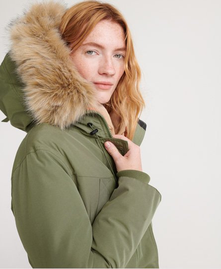 Superdry Women's Rookie Parka mit Daunen Grün - Größe: 36 von Superdry