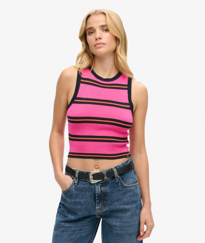 Superdry Damen Rosa Feinstrick-Tanktop, Größe: 36 von Superdry