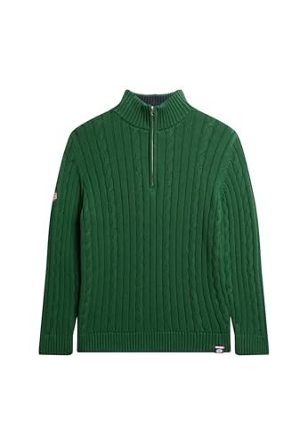 Superdry Damen Rugby-Strickpullover mit halblangem Reißverschluss Waldgrün 36 von Superdry