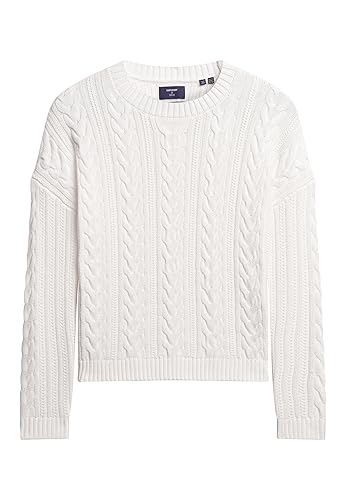 Superdry Damen Strickpullover aus Draht Pullover, Winterweiß, 38 von Superdry