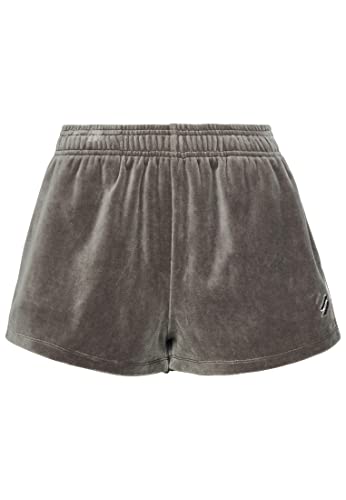 Superdry Damen S Logo Samt-Shorts Quarzgrau 40 von Superdry
