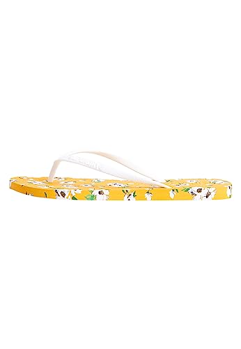 Superdry Damen SUPER Sleek FLIP Flop Zehentrenner, Gelb (Yellow AOP I6u), 36/37 EU von Superdry