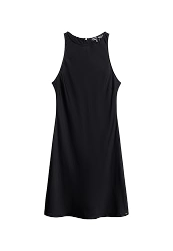 Superdry Damen Satin Racer Minikleid Kleid, schwarz, 40 von Superdry