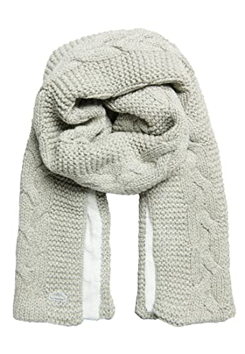 Superdry Damen Strickschal mit Zopfmuster Hellgrau Tweed 1SIZE von Superdry