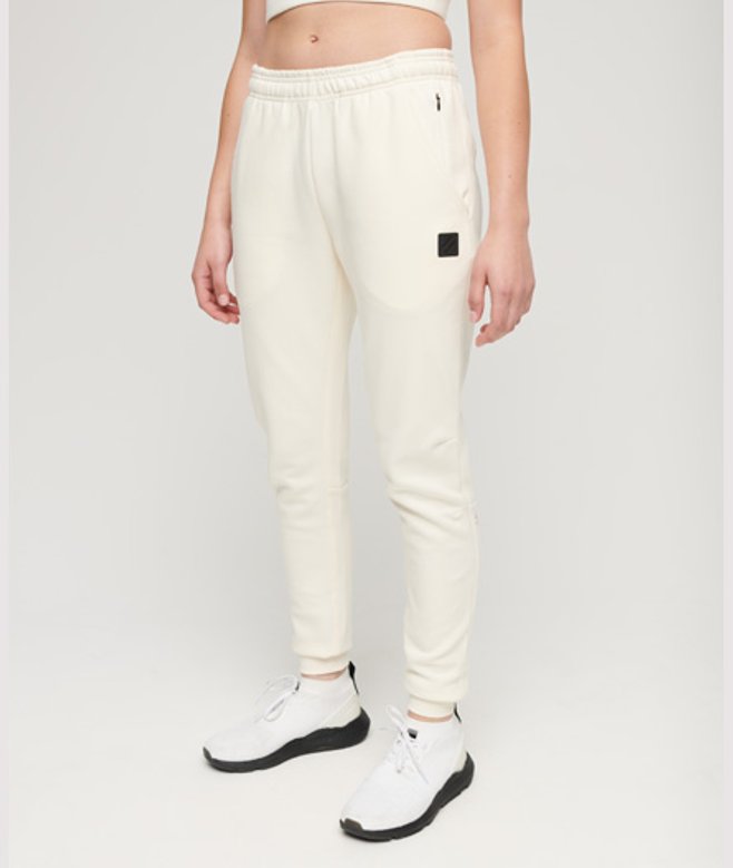 Superdry Damen Schmal Geschnittene Code Tech Jogginghose Creme - Größe: 40 von Superdry