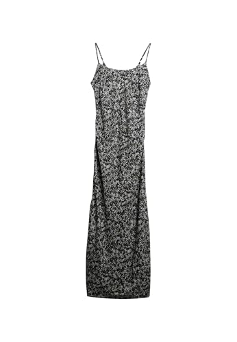 Superdry Damen Schräg geschnittenes Maxi-Trägerkleid Grau Animal-Print 36 von Superdry