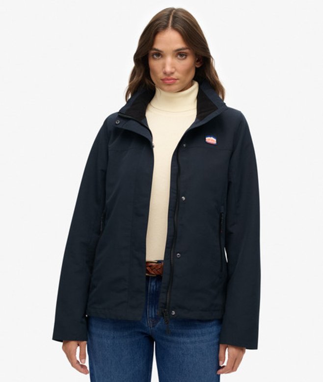 Superdry Damen Shell-jacke Ohne Kapuze Navy - Größe: 34 von Superdry