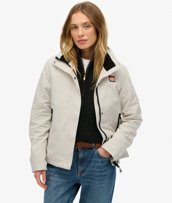 Superdry Damen Shell-jacke Ohne Kapuze White - Größe: 38 von Superdry