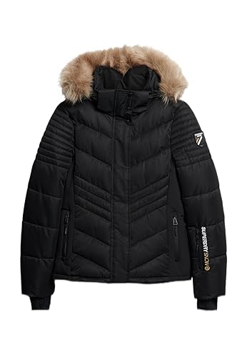 Superdry Damen Ski Luxe Puffer Jacket Jacke, schwarz, 36 von Superdry