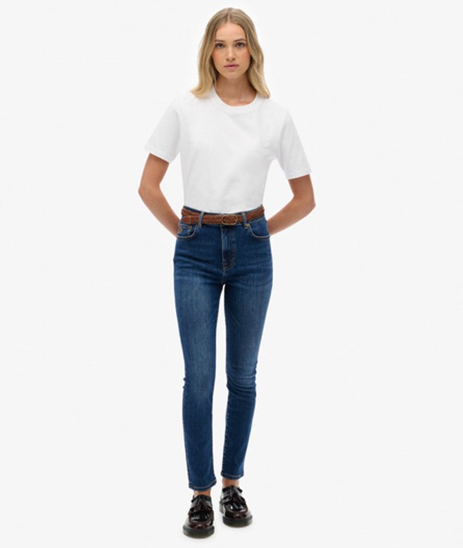Superdry Damen Skinny Jeans aus Bio-baumwolle mit Hohem Bund Blue - Größe: 28/32 von Superdry