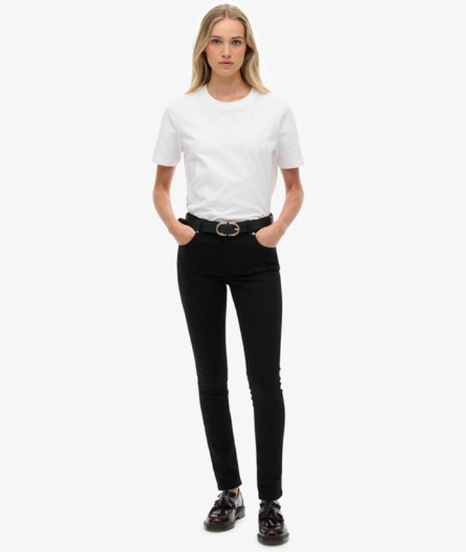 Superdry Damen Skinny Jeans aus Bio-baumwolle mit Mittlerer Leibhöhe Black - Größe: 32/32 von Superdry