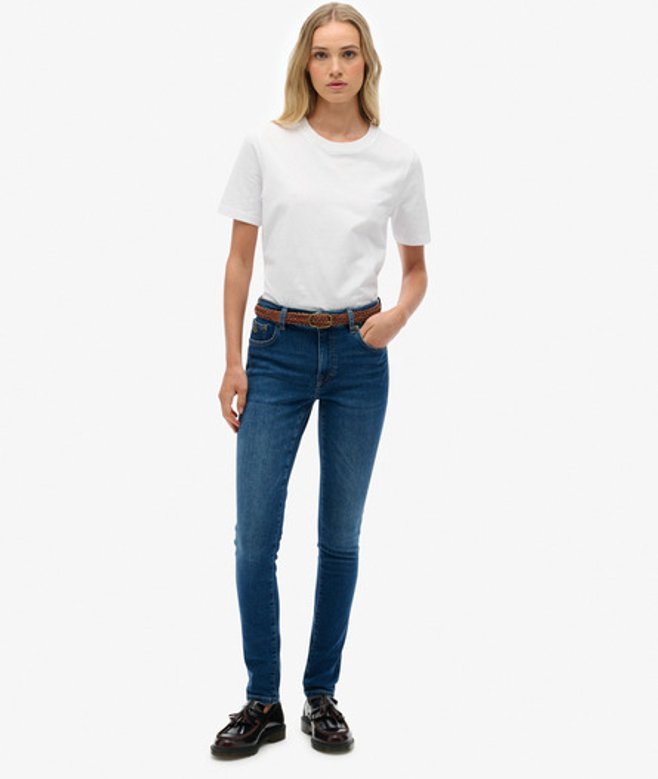 Superdry Damen Skinny Jeans aus Bio-baumwolle mit Mittlerer Leibhöhe Blue - Größe: 30/30 von Superdry