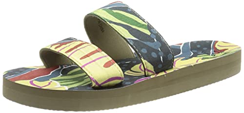 Superdry Damen Slim 2 Strap Slide Slipper, Cut About Leaves Aop, Small EU von Superdry