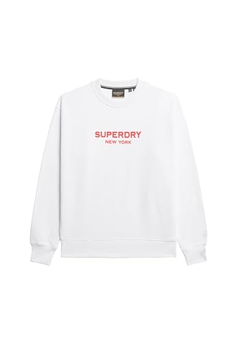 Superdry Damen Sport Luxe Sweatshirt mit Rundhalsausschnitt Brillant Weiß 40 von Superdry