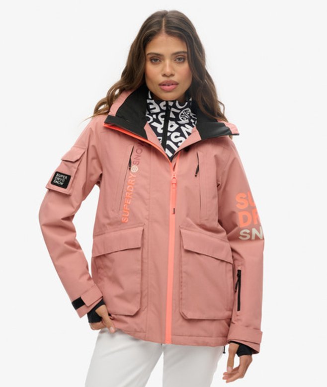 Superdry Damen Ski Ultimate Rescue Jacke Pink - Größe: 44 von Superdry