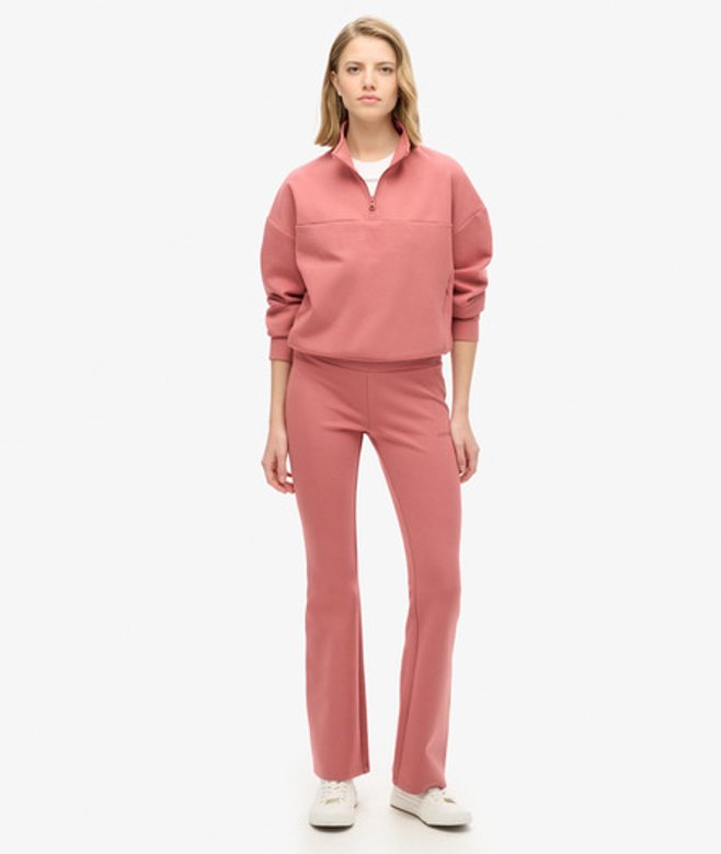 Superdry Damen Sport Tech Jogginghose mit Niedriger Leibhöhe und Ausgestelltem Bein Pink - Größe: 38 von Superdry