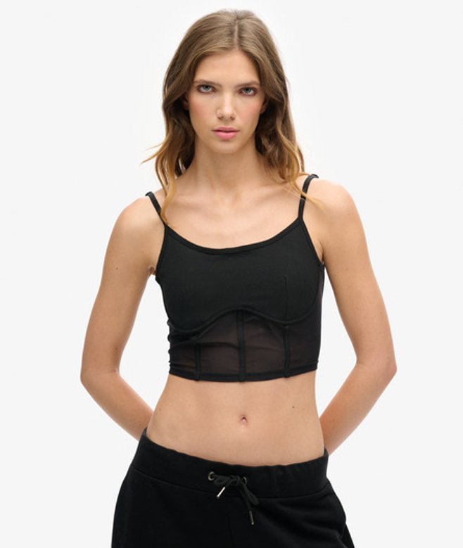 Superdry Damen Sport Tech Korsett-oberteil Schwarz - Größe: 40 von Superdry