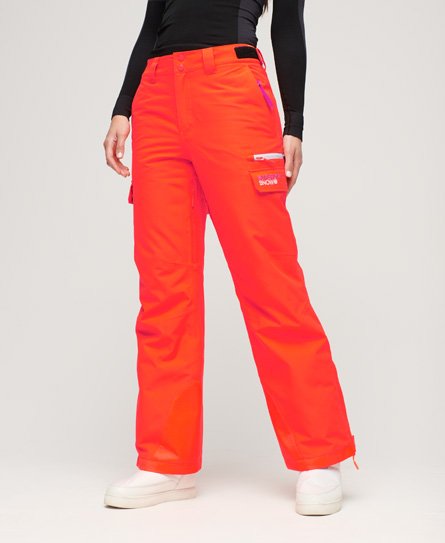 Superdry Damen Orange Sport Ultimate Rescue Skihose mit Logo-Druck, Größe: 38 von Superdry