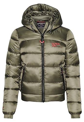 Superdry Damen Sports Bomberjacke mit Steppung Blassolivgrün 38 von Superdry